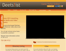 Tablet Screenshot of deetslist.com